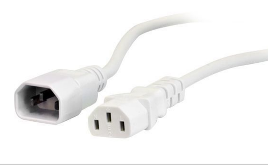 5m IEC C13 to C14 Extension Cord M-F: White